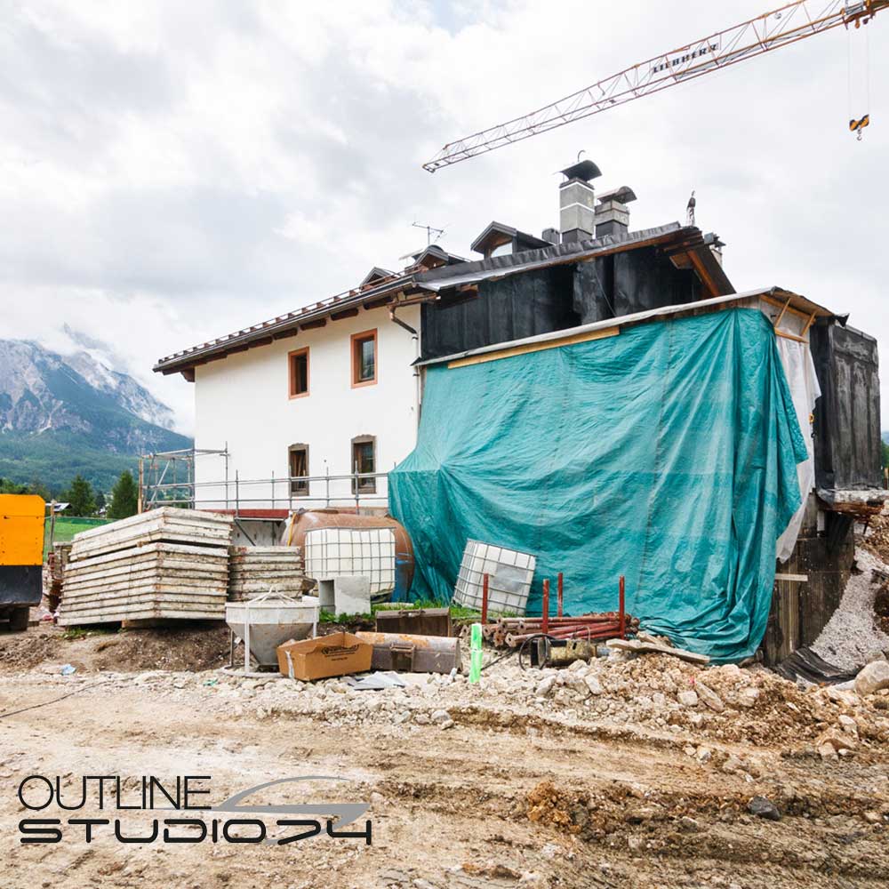 Cantiere a Cortina d'Ampezzo - Outline Studio 74